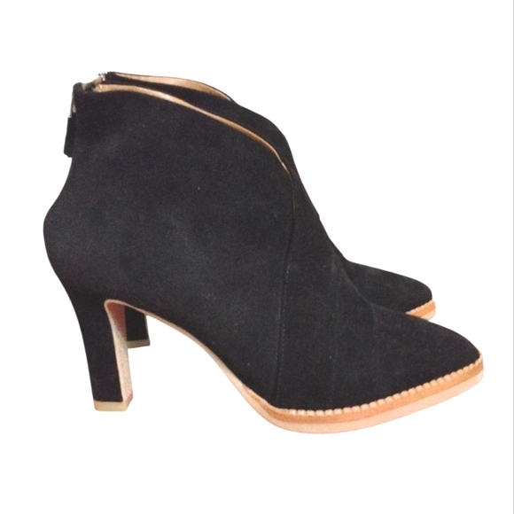 NEW Lolacruz Lure Black Suede Ankle Boots Platform Heeled Booties Size 7 - Picture 6 of 11